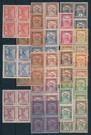 ** 1915 Hadisegély II. Sor Négyes Tömbökben (48.000) (6f, 2K Fogelválás) / Mi 162-178  Blocks Of 4 (6f, 2K Aparted Perfs - Otros & Sin Clasificación