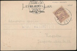 1901 Fiume Képeslap 'FIUME-ZÁGRÁB 64.SZ' Vasúti Bélyegzéssel / Fiume Postcard With Railway Postmark - Sonstige & Ohne Zuordnung