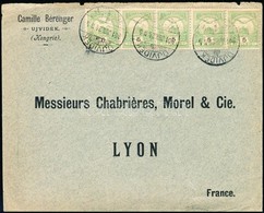 1901 Levél 5 X 5 Bérmentesítéssel Lyonba / 5 X 5 F On Cover To France - Sonstige & Ohne Zuordnung