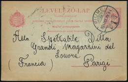 1904 UPU Djjegyes Levelezőlap Fiuméből Franciaországba / PS-card From Fiume To Paris - Autres & Non Classés