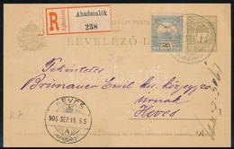 1905 Ajánlott Levelezőlap 25f Kiegészítéssel Abádszalókról Hevesre / Registered PS-card With Additional Franking - Sonstige & Ohne Zuordnung