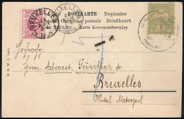 1905 Képeslap Belgiumba, Portózva / Postcard To Belgium, With Postage Due - Autres & Non Classés