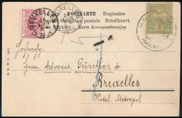 1905 Képeslap Belgiumba, Portózva / Postcard To Belgium, With Postage Due - Altri & Non Classificati