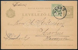 1906 Díjkiegészített Levelezőlap Dániába / PS-card With Additional Franking To Denmark 'VERBÓ' - Autres & Non Classés