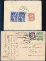 1908-1910 Levél és Képeslap Horvát Segélybélyegekkel / Cover And Postcard With Croatian Charity Stamps - Autres & Non Classés
