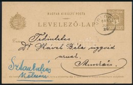 1909 Díjjegyes Levelezőlap Egykörös 'VOLÓCZ' Bélyegzéssel Munkácsra / PS-card - Sonstige & Ohne Zuordnung