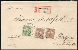 1909 Ajánlott Levél Trencsénről Szegedre / Registered Cover - Autres & Non Classés