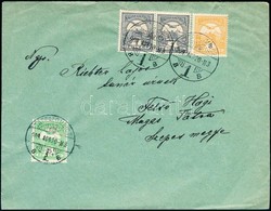 1909 Levél 3 Színű Bérmentesítéssel / Cover With 3 Colour Franking ,,TÁTRALOMNICZ' - Felső Hági - Autres & Non Classés