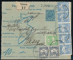 1910  Csomagszállító 1,32K Bérmentesítéssel A Felvidékről / Parcel Card 'PALONCZA' - Kassa - Autres & Non Classés