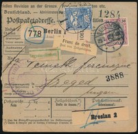 1912 Csomagszállító Berlinből Szegedre 25f Vámértesítési Díjjal / Parcel Card From Germany With 25f Customs Notification - Autres & Non Classés