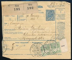 1912 Sommás Csomagszállító 2 X 60f Kiegészítéssel Fényeslitkére / Parcel Card 'STÓSZ' - Sonstige & Ohne Zuordnung