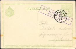 1915 Díjjegyes Levelezőlap Nyitrára Küldve / PS-card 'K.u.k. MILITÄRCENSUR ZSOLNA' + 'RAJECZ' - Autres & Non Classés