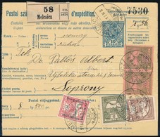 1916 Csomagszállító Melcsiczről (Felvidék, Trencsényi Járás) Sopronba / Parcel Card - Autres & Non Classés