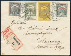 1916 Ajánlott Levél 4 Bélyeges Bérmentesítéssel Karcagra / Registered Cover 'FÉLIKSZFÜRDŐ' - Autres & Non Classés