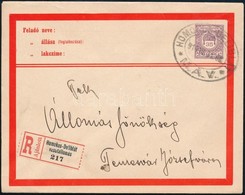 1917 Ajánlott 35f Díjjegyes Levelezőlap, Ovális 'HOMOKOS-DELIBLÁT / M.Á.V.' Bélyegzéssel / Registered PS-cover With Rail - Sonstige & Ohne Zuordnung