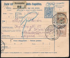 1917 Csomagszállító 90f Kiegészítéssel / Parcel Card 'AKNASUGATAG' - Sonstige & Ohne Zuordnung