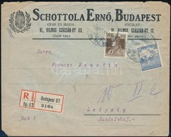 1918 Céges Ajánlott Levél Német Cenzúra Bélyegzéssel / Registered Business Cover To Germany With Censorship Mark - Sonstige & Ohne Zuordnung