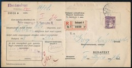 1919 Ajánlott Szappanutalvány 15f Szükségportóval / Registered Purchase Licence For Soap With 15f Auxiliary Postage Due - Autres & Non Classés