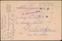 1914 Tábori Posta Levelezőlap SVETA NEDJELJA Postaügynökségi érkezési Bélyegzéssel / Field Postcard With Postal Agency A - Altri & Non Classificati