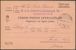 1914 Tábori Posta Levelezőlap / Field Postcard 'K.u.k. Armeetrainfelddepot Nr.5. Korpseinheit Nr.8.' + 'TP 21' - Other & Unclassified