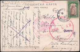 1915 Képeslap Bulgáriából Pozsonyba  Bolgár és Magyar Cenzúrával / Postcard From Bulgaria With Bulgarian And Hungarian C - Other & Unclassified
