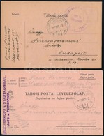 1915 2 Db Tábori Posta Levelezőlap Vonal- és Körbélyegzéssel/ 2 Field Postcards 'K.u.K. BRÜCKENKOPF U. STADTKOMMANDO AUT - Otros & Sin Clasificación