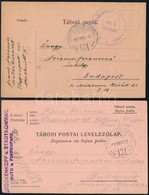 1915 2 Db Tábori Posta Levelezőlap Vonal- és Körbélyegzéssel/ 2 Field Postcards 'K.u.K. BRÜCKENKOPF U. STADTKOMMANDO AUT - Altri & Non Classificati