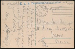 1916 Tábori Posta Képeslap / Field Postcard 'K.u.k. Zentralmarodenzimmer' + 'MP SARAJEVO' - Other & Unclassified