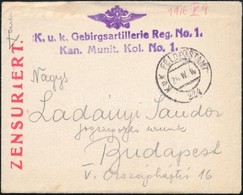 1916 Tábori Posta Levél Tartalommal Különböző Alakulat Bélyegzéssel / Field Post Cover With Content 'K.u.k. Gebirgsartil - Andere & Zonder Classificatie