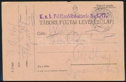 1917 Tábori Posta Levelezőlap / Field Postcard 'K.u.k. Feldhaubitzbatterie No. S.17.' + 'FP 205'' - Altri & Non Classificati