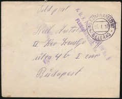 1917 Tábori Posta Boríték / Field Cover 'K.U.K. PIONIERBATAILLON No.5. FLUSSMINENZUG No.2.' + 'EP BELGRAD F' - Sonstige & Ohne Zuordnung