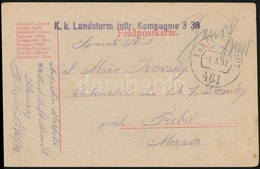 1917 Tábori Posta Levelezőlap / Field Postcard 'K.k. Landsturm Inftr. Kompagnie 3. 38.' + 'FP 461' - Autres & Non Classés