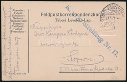 1917 Tábori Posta Levelezőlap Az Isonzói Hadsereg Dombornyomott Sapkajelvényével / Field Postcard 'K.u.k. Streifzug Nr.1 - Altri & Non Classificati