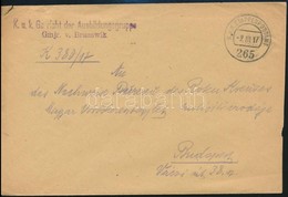 1917 Tábori Posta Boríték Katonai Bíróságról Küldve / Field Post Cover 'K.u.k. Gerricht Der Ausbildungsgruppe Gmjr. V. B - Altri & Non Classificati