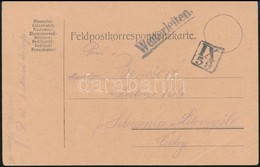 ~1918 Tábori Posta Levelezőlap / Field Postcard 'Weiterleiten' + 'IX 59' - Altri & Non Classificati