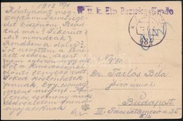 1918 Olasz Katonai Képeslap Tábori Postán Küldve / Italian Military Postcard Sent By Field Post 'K.u.k. Etn. Bezirks. Kn - Sonstige & Ohne Zuordnung