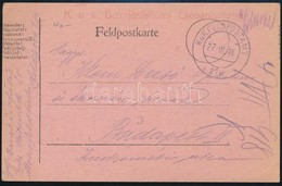 1918 Tábori Posta Levelezőlap / Field Postcard 'K.u.k. Betriebsteilung Csobánosbahn' + 'FP 170' - Autres & Non Classés