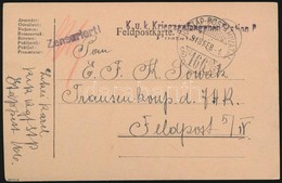 1918 Tábori Posta Levelezőlap / Field Postcard 'K.u.k. Kriegsgefangenen Station P' + 'HTP 166' - Autres & Non Classés