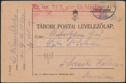 1918 Tábori Posta Levelezőlap / Field Postcard 'Kr. Ug. 74/3 Gorska Bitnica' + 'FP 435' - Sonstige & Ohne Zuordnung