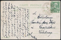 1913 Török Képeslap 5h Bélyeggel Haditengerészeti Bélyegzéssel Ausztriába / Postcard With 5h Stamp To Austria 'S.M.S. SZ - Autres & Non Classés