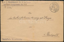 1918 Tábori Posta Levél / Field Post Cover 'K.u.k. Reservespital Nr.3. Laibach Im Etappen Feldpostamt Nr. 499' - Sonstige & Ohne Zuordnung