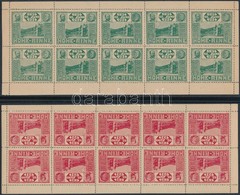 ** Hohe Rinne 1924  Fogazott Piros és Zöld 10-es Kisív.  (200.000) / Red And Green Minisheets Of 10 - Sonstige & Ohne Zuordnung
