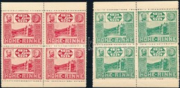 ** 1924 Hohe Rinne Sor ívszéli Négyes Tömbökben / Hohe Rinne Set Blocks Of 4 - Autres & Non Classés