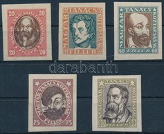 ** 1919 Magyar Tanácsköztársasági Arcképek Vágott Sor (30.000) / Mi 261-265 Imperforate Set - Other & Unclassified