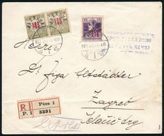 1920 Ajánlott Levél 3 Bélyeggel Cenzúrázva Zágrábba / Registered Cover To Zagreb. Signed: Bodor - Other & Unclassified
