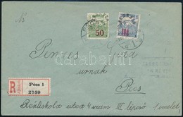 1920 Pécs Helyi Ajánlott Levél Baranya II. Bélyegekkel / Local Registered Cover. Signed: Bodor - Autres & Non Classés