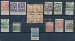 * O Debrecen I. 1919 16 Db Bélyeg, Közte ívszéli értékek, Eltolódott Felülnyomás, Lemezhibák / 16 Stamps, Few With Margi - Other & Unclassified