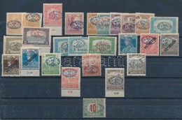 ** * Debrecen I. 1919 26 Db Bélyeg, Közte ívszéli értékek, Eltolódott Felülnyomás, Lemezhibák / 26 Stamps, Few With Marg - Andere & Zonder Classificatie