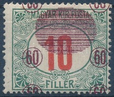 * 1919 Portó 60f/10f Elcsúszott Felülnyomással / Mi P6b With Shifted Overprint. Signed: Bodor - Otros & Sin Clasificación