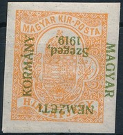 * Szeged 1919 Hírlapbélyeg Fordított Felülnyomással (20.000) / Mi 1 With Inverted Overprint. Signed: Bodor - Altri & Non Classificati